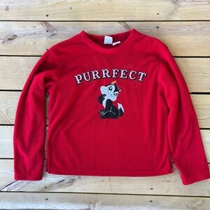 Warner Bros. Looney Tunes Red 'Purrfect' Long Sleeve Sweater Size Medium